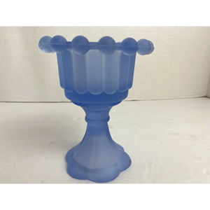 Vintage Blue Satin Candleholder 6" Tall   R150